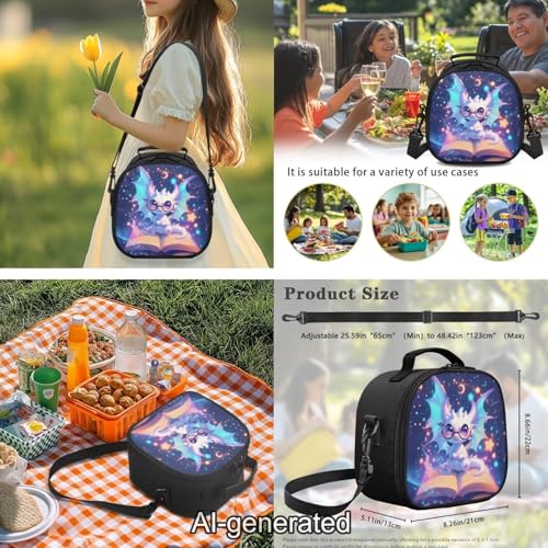 Cute Dragon Kids School Backpack Set, 5 Pieces with Lunch Bag, Pencil Case and Water Bottle Carrier, Large Capacity Backpack for Elementary, Middle School and Travel - color: Cute Dragon