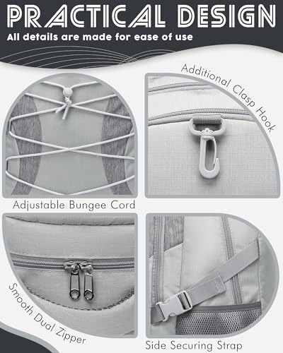 BLUEFAIRY Middle High School Backpack for Boys Girls Large Bookbag with Laptop Compartment Back to School Book Bags for Teens Teenagers Mochilas Escolares para Niños Niñas (Light Gray/Gray, Solid) - color: Light Gray/Gray
