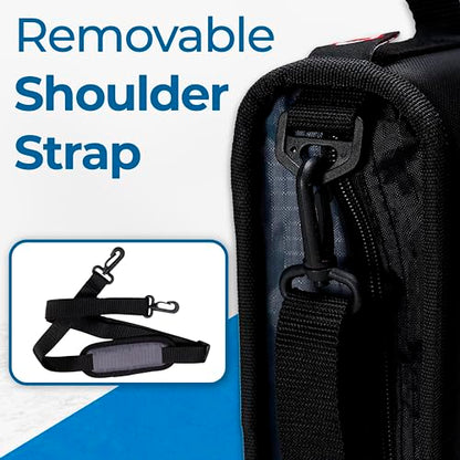 Case-it Mighty Zip Tab Zipper Binder, 3" O-Ring with 5-Color tabbes, Expanding File Folder and Shoulder Strap and Handle, D-146-Denim Blue (Pack of 6) - color: D Denim Blue, size: (Pack of 6)