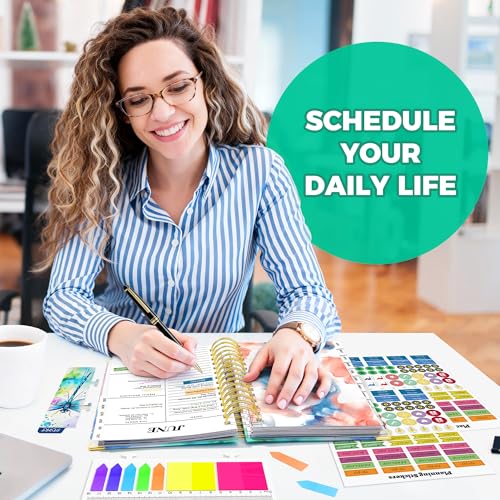 Academic Planner 2026-2027, 18 Months Weekly & Monthly Calendar Planner | July 2026 - Dec 2027, 6.6" x 8.3 A5 Size, Hardcover Daily Agenda with Tabs, Inner Pocket, Bookmark, Stickers, Sticky Note Set - color: Colorful Dragonfly, size: A5