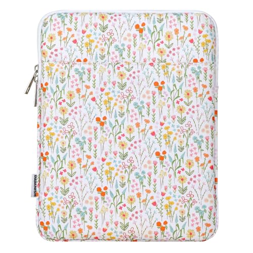 Dadanism 9-11" Tablet Sleeve Bag Carrying Case for iPad (A16) 11th Gen 11", iPad 10th Gen 10.9" Air 5/4, iPad Air/Pro 11", iPad 9/8/7th 10.2", Galaxy Tab A11+ Plus 11"/S9 FE, Tab M11 11",White Floral - color: White Floral, size: 9-11 inch