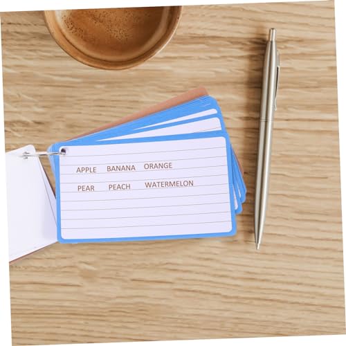 OSALADI Lined Flash Cards of Blank Index Cards with Binder Rings Water Resistant for DIY Notes Home Office School Use Easy to Carry