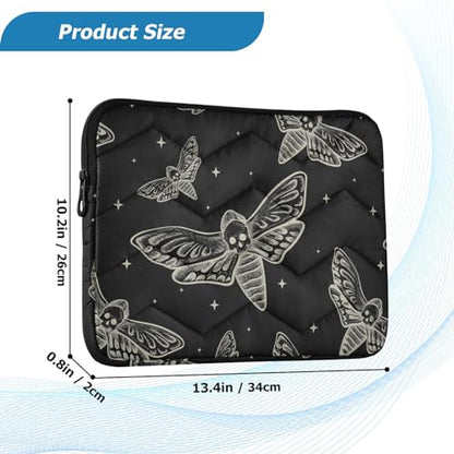 Cute Laptop Sleeve 13 inch Gothic Skull Butterfly Moth Laptop Bag 14 inch Waterproof Computer Bag for Women Laptop Accessories Computer Cover Bag for Tablet Men, A06D24018 - color: Gothic Skull Butterfly Moth