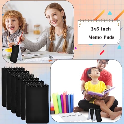 80 Pcs Mini Spiral Notebooks Bulk Black Pocket Notepads 3 x 5 Inch 60 Sheets/120 Pages Small Spiral Notepads for Kids School Classroom Office