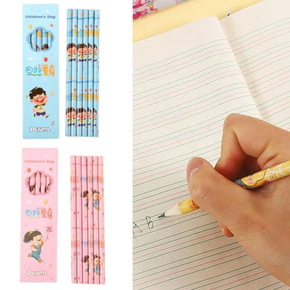 6PCS Wood Pencil Cartoon Pencils Drawing for Class Reward Drawing Sketching School Supplies Ergonomic Hexagonal - color: Kapi
