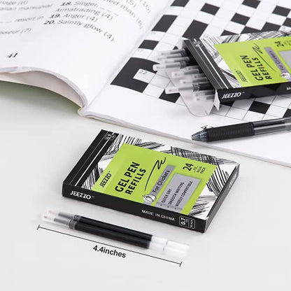Gel Ink Refills for Retractable Click Pens, Medium Point Pen Refills | Pen Refills Compatible with Pilot G2 Pentel Energel Jetstream Sharpie S-Gel Uniball Signo Zebra Sarasa (black, 0.7mm, 24 pcs) - color: Black, size: 0.7MM