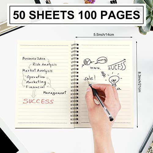 Yahenda 18 Pcs Spiral Notebooks Bulk, A5 8.3 x 5.5 Inch College Ruled Lined Notebooks, 100 Pages Soft Cover Journals for Students Classroom Office Back to School Supplies (Black Color) - color: Black