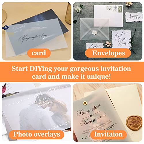 Vellum Paper 8.27 x 11.8 Translucent-Printable - Translucent Vellum Paper Tracing for Crafts Tracing,Drawing,Card Overlays,Invitation Envelope 30 Sheets - color: transparent