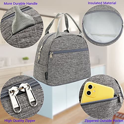 FlowFly Insulated Lunch Cooler Bag - Tote Bag Organizer for Women/Men, Heather Grey - color: Gray