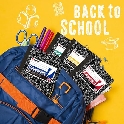 KAISA Composition Notebooks 100Sheets Comp Book, College Ruled, 9.75x7.5inch, Classic Marble Primary Composition Notebook, 20Pads, C10001C - color: 20pad, size: college