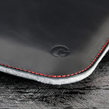 Casemade Real Leather Laptop Sleeve for MacBook Pro & Air Fits 13, 14, 15 & 16 Inch - Genuine Full Grain Leather with Soft Wool Lining (16 inch - Pro M1/M2/M3/M4/M5) - color: Black, size: 16" Pro M1-M5