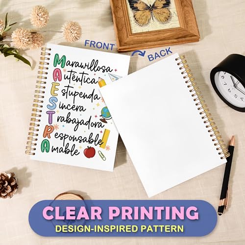 JUDFNCDE Spanish Teacher Maestra Appreciation Gifts Spiral Notebook 5.5 x 8.3, Regalos Para Maestras Mujeres, Spanish Educator Hardcover Notebook Journal for Women - color: Spanish Teacher Maestra -