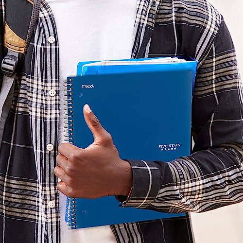 Five Star Spiral Notebook + Study App, 3 Pack, 1 Subject, College Ruled Paper, 100 Sheets, 8-1/2" x 11", Forest Green, Fire Red, Pacific Blue (820189-ECM) - color: Forest Green, Fire Red, Pacific Blue