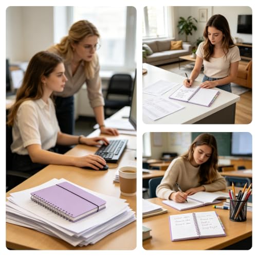 PAIKIUU 3.5 x 5.5in Spiral Notebooks College Ruled, Mini Spiral Notebook, Waterproof (Blue) - size: 3.5 x 5.5in, style: Style 4