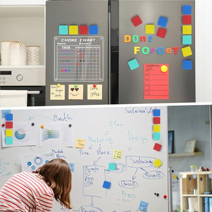 24Pcs Strong Magnetic Dry Erase Eraser, Classroom Must Haves, Square | 4 Color Mini Whiteboard Eraser, Classroom Essentials for Kindergarten, Prek, Elementary, Office - style: Square