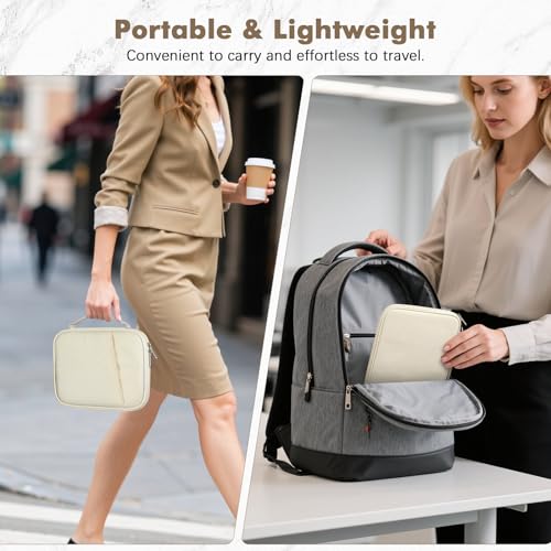MoKo 7-8 Inch Padded Tablet Sleeve Protective Carrying Case for iPad mini (A17 Pro) 8.3" 2024, iPad mini 6/5/4/3/2th, 7" eReader, Tablet Bag with Handle, Beige - color: Beige, size: 7-8 Inch