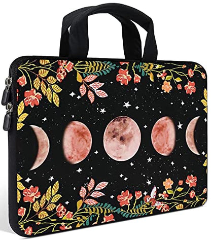 AMARY Laptop Sleeves 11.6" 12" Laptop Handle Bag Neoprene Notebook Carrying Pouch Chromebook Sleeves case (Flowers Moon) - color: Flowers moon