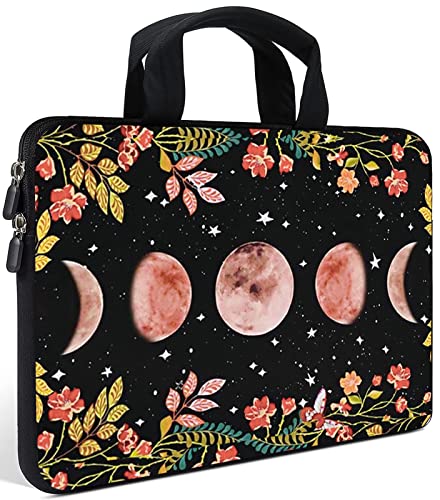 AMARY Laptop Sleeves 11.6" 12" Laptop Handle Bag Neoprene Notebook Carrying Pouch Chromebook Sleeves case (Flowers Moon) - color: Flowers moon