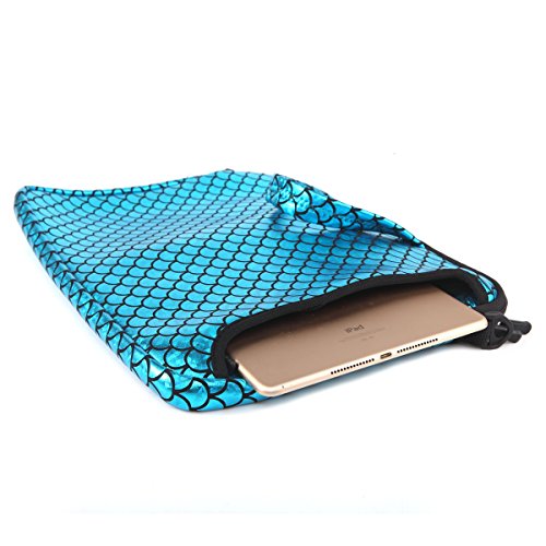15.6-Inch Laptop Shoulder Carrying Bag Case Sleeve For 14" 15" 15.6 inch Macbook/Notebook/Ultrabook/Chromebook, Mermaid Scale (Blue) - color: Blue