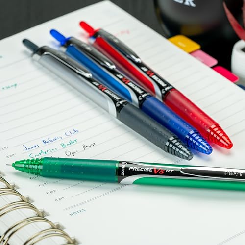 Pilot Precise V5 RT Refillable & Retractable Rollerball Pens, Extra Fine Point Pens 0.5 mm, Red, Pack of 12 - Ideal for School, Journaling & Office Writing - color: Red, size: 12 Count (Pack of 1)