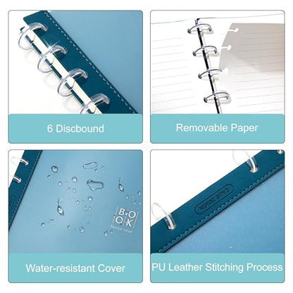 CAGIE 5 Subject Notebook & Discbound Notebook-2 pack, College Ruled A5 Notebook for School,Work