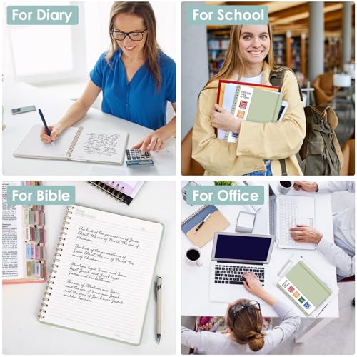 LABUK Spiral Notebook 8.5 x 11, A4 Hardcover Notebooks for Women, 55 Sheets 110 Pages Large Journal for Work, School, (Green) - color: 1-green, style: A4