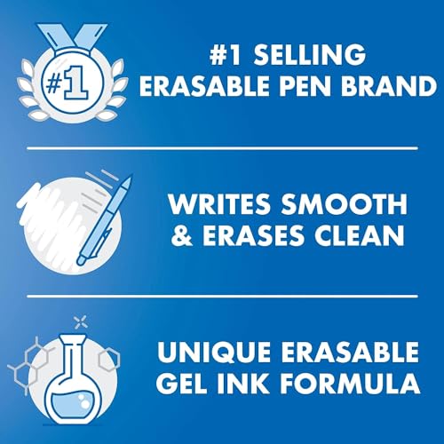 Frixion Ball Stick Erasable Gel Pens Fine Point (.7mm) Black Ink 3-pk; Bundle with Plastic Reusable Pouch - size: 1 Count (Pack of 3)
