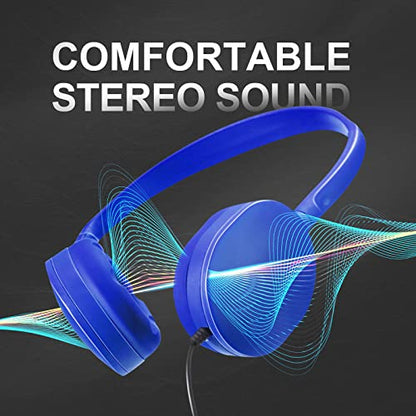 Kanayu 30 Pack Wired Headphones, Adjustable On Ear Headphones, Kids Headphones with Stereo, Children Headphones Earbuds for Kids, Boys, Girls, Schools, Laptop, Travel, Plane, Tablet(Bright Colors) - color: Bright Colors