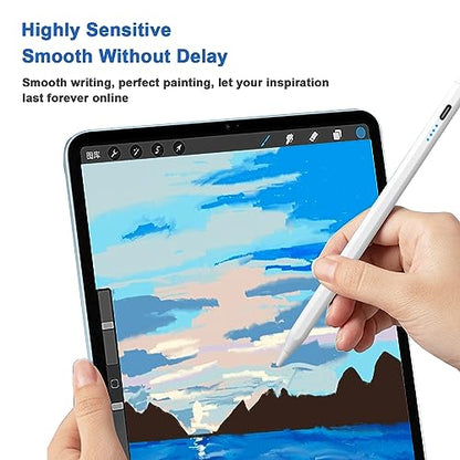 Stylus Pens for Touch Screens Power-Display Tablet Pen POM Tip Magnetic Digital Touch Pen Compatible with iPhone/iPad/iPad Pro/Lenovo/Switch 1/2/Other Smartphone and Tablet Devices (White) - color: 2SS-White