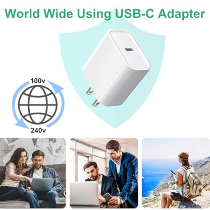 아이폰 17 16 15 충전기 고속 충전, 3팩 20W 고속 충전 USB C 충전기 - color: 우븐, size: 20W