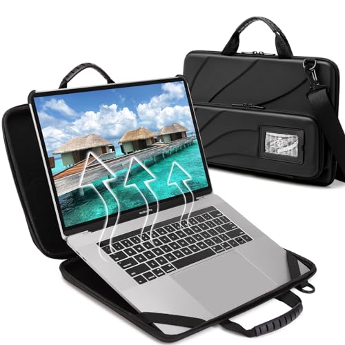 BUG 14.2-15.6 Inch Laptop Case Hard Shell, Protective Laptop Carrying Case with Stand for Heat Dissipation - color: Black, size: 14.1-15.6 inch