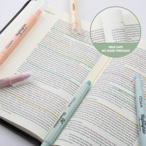 YISAN Bible Highlighter, 8 Pastel Colors | Dry Highlighter, No Bleed, 70627 - color: Pastel