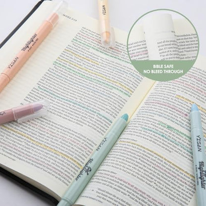 YISAN Bible Highlighter, 8 Pastel Colors | Dry Highlighter, No Bleed, 70627 - color: Pastel