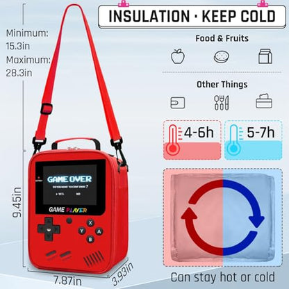 Backpack for School Boys,3pcs Boys Backpack and Lunch Box Set for Elementary Middle School, 17″ Video Game Bookbag for Ages 6-18 Kids Children Teens - color: Game Backpack Set-red
