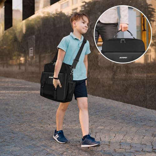 3 Ring Zipper Binder 500-Sheet Zipper Binder Adjustable Shoulder Strap & Handle for 14 Inch Laptop for School and Office (Black)