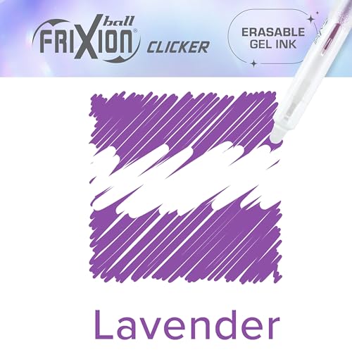 PILOT FriXion Aura Retractable Erasable Gel Pens, Fine Point 0.7 mm, Lavender Ink, Dozen - color: Lavender