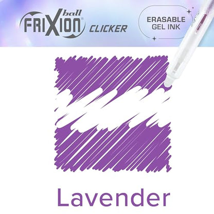 PILOT FriXion Aura Retractable Erasable Gel Pens, Fine Point 0.7 mm, Lavender Ink, Dozen - color: Lavender