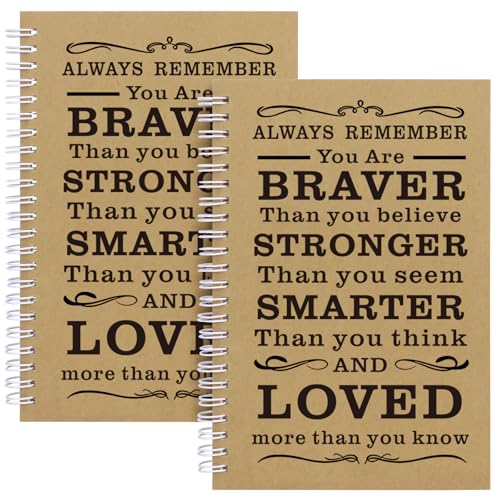 JOHSBYD Spiral Notebook Journal, 2 Pcs Hardcover Spiral Notebooks,College Ruled Hardcover Notebook for Work,A5 Notebooks for Work School Note taking, Lined Journal for Women (2Pcs Always-Brown) - color: 2Pcs Always-Brown