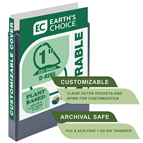 Samsill Plant-Based 1 Inch Durable D-Ring, View Binder, Eco-Friendly, USDA Certified Biobased, 2 Count,Pack of 1, Indigo - color: Indigo, size: 1-Inch, style: 2 Pack