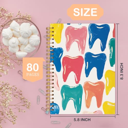 Dentist Gifts Notebook Journal, Dental Hygienist Assistant Office Gifts for Women, Dentist Office Supplies,Hardcover Spiral Journal Notebook 5.5x8.3 Inch - color: Dentist Office
