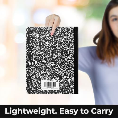 6 Pack Composition Notebook College Ruled Bulk, 200 Pages (100 Sheets), 9-3/4 x 7-1/2", Hard Cover College Ruled Notebook Bulk, Black Marble Composition Notebooks, Bulk School Notebooks