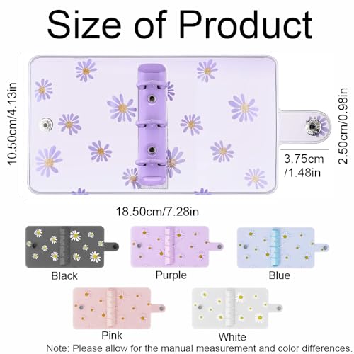 2PCS Mini School Supplies Mini 3 Ring Binder, Translucent PVC Mini Binder for Class Notes(White) - color: White