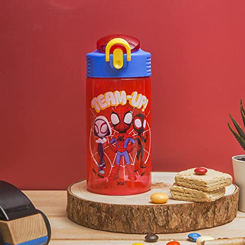 Zak Designs Marvel Spider-Man Kids Water Bottle with Spout Cover and Carrying Loop, Durable Plastic, Leak-Proof Water Bottle Design for Travel (16 oz, 2-Pack, Spidey and His Amazing Friends) - color: Spidey and His Amazing Friends 2pk