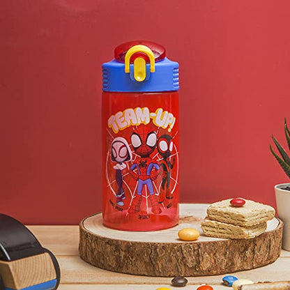 Zak Designs Marvel Spider-Man Kids Water Bottle with Spout Cover and Carrying Loop, Durable Plastic, Leak-Proof Water Bottle Design for Travel (16 oz, 2-Pack, Spidey and His Amazing Friends) - color: Spidey and His Amazing Friends 2pk