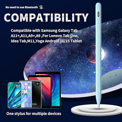 Stylus Pen Android for Samsung Galaxy Tab A11+/A11/A9/A9Plus/A8/A8plus/A7/A7lite Push-Button Switch, Accurate Writing, +2Nibs&Long Battery Life(NW Blue) - color: NW Blue