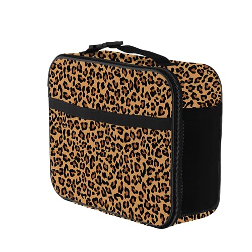 Leopard Print Lunch Bag Reusable Insulated Cheetah Lunch Box Keep Food Cooler Thermal Lunch Tote for Women Men - color: Leopard Print