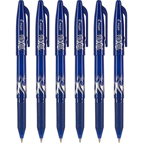 Pilot, FriXion Ball Erasable & Refillable Gel Ink Pens, Fine Point 0.7 mm, Pack of 6, Blue - color: Blue