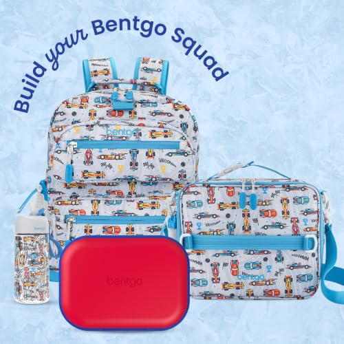 Bentgo Chill Kids Leakproof Lunch Box - 4-Compartment Bento Box with Built-In Ice Pack, 3.3 Cup Capacity, BPA-Free, Microwave & Dishwasher Safe Tray, Ages 3–7 (Red/Royal) - color: Red/Royal
