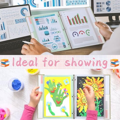 30PCS/6 Set 3 Ring Binder Dividers with 5 Tabs Color Page Dividers for 3 Ring Binder with Tabs 11.5×8.5inch Clear Folder Divider 3 Ring File Dividers Tabbed Index Dividers for School Office (Pastel) - color: Pastel