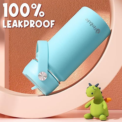 Fimibuke Kids Insulated Water Bottle - 14oz BPA-FREE 18/8 Stainless Steel Travel Tumbler Leak Proof Double Wall Vacuum Kids Cup with Straw Metal Water Bottle for School Boys Girls (1 Pack, Candy) - color: B21. Candy
